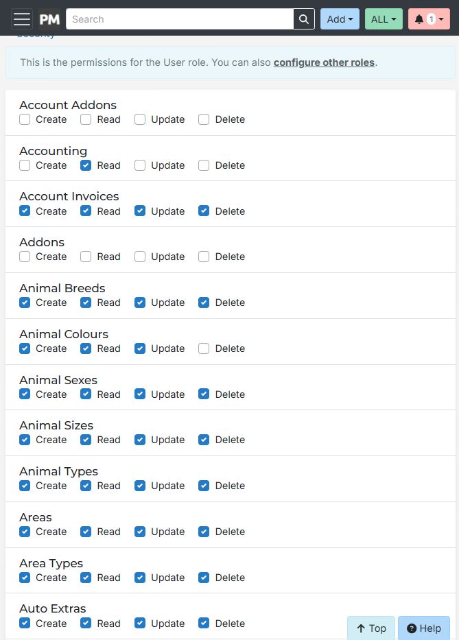 Set Permissions for Pet Software