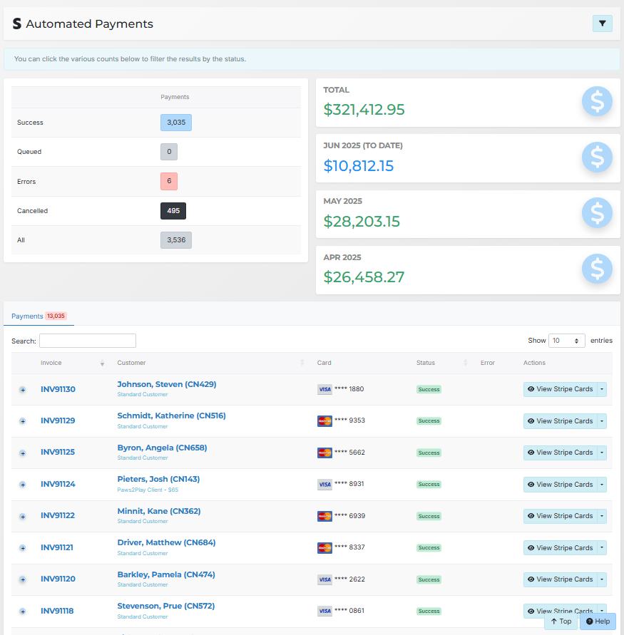 Stripe Automated Payments