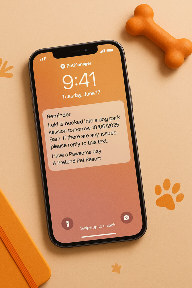 Text Message for Dog Park Software