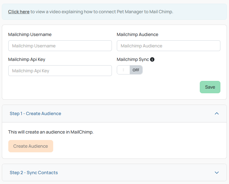 MailChimp Settings